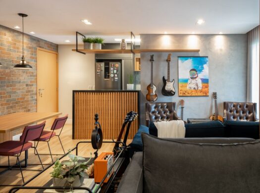 Descubra um apartamento onde o design contemporâneo encontra a funcionalidade inteligente no coração